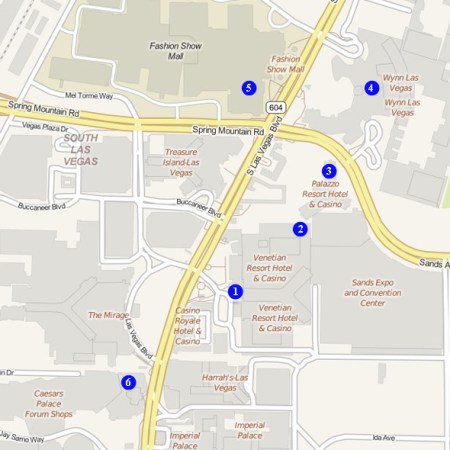 Las Vegas Strip Map Las Vegas Strip Map