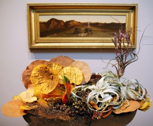 Elihu Vedder, Death of Abel - painting & flower arrangement