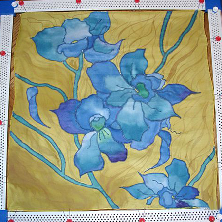 Silk Scarf with Irises