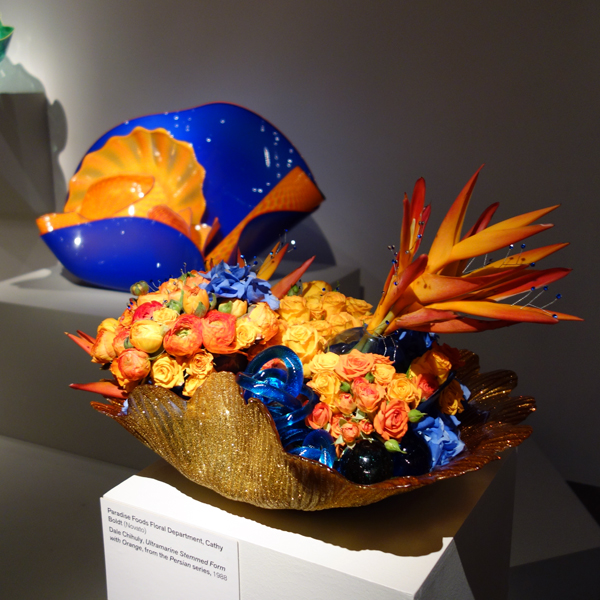 2013 Chihuly Ultramarine Stemmed Form with Orange