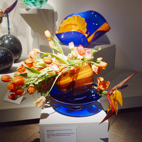 2014 Chihuly Ultramarine Stemmed Form with Orange