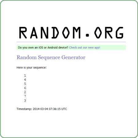 Silver Iris Draw Results