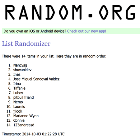 Shopping in Boston Draw Results