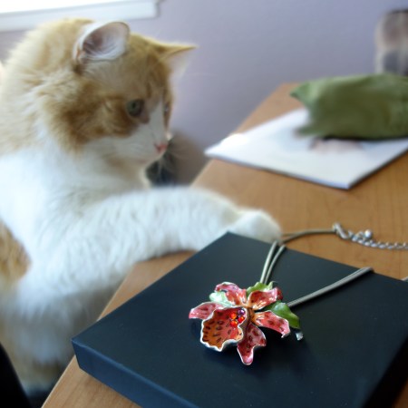 Rusty and Chico's Orange Orchid Necklace