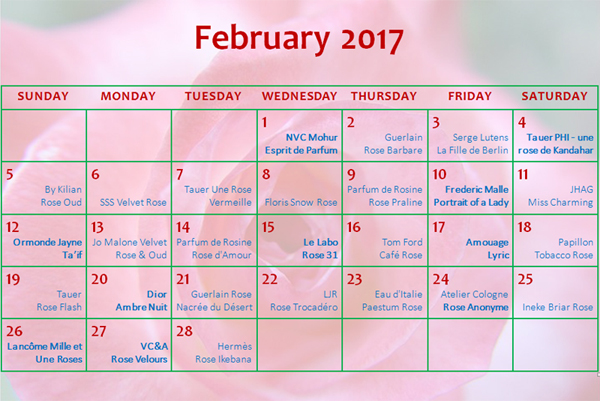 A Month of Rose Perfumes Calendar