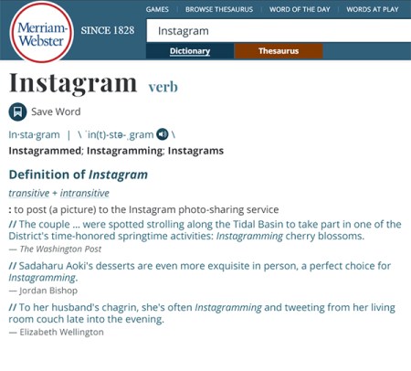 Instagram as a verb