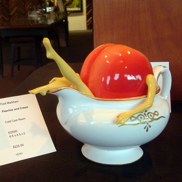 Glass Peach Figurine