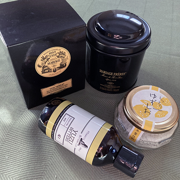 Yuzu bitters, salt and tea